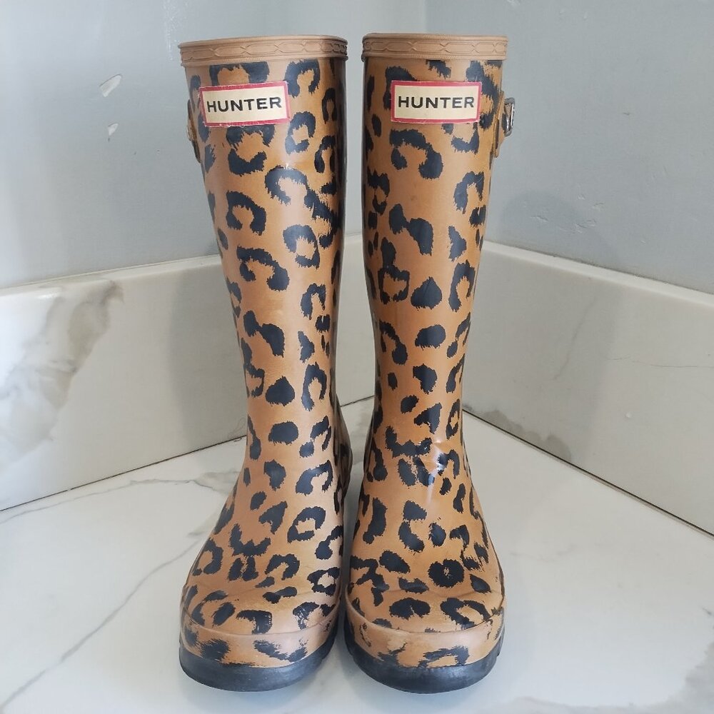 Hunter Big Kids Cheetah Rain Boots (Size 3B/4G)